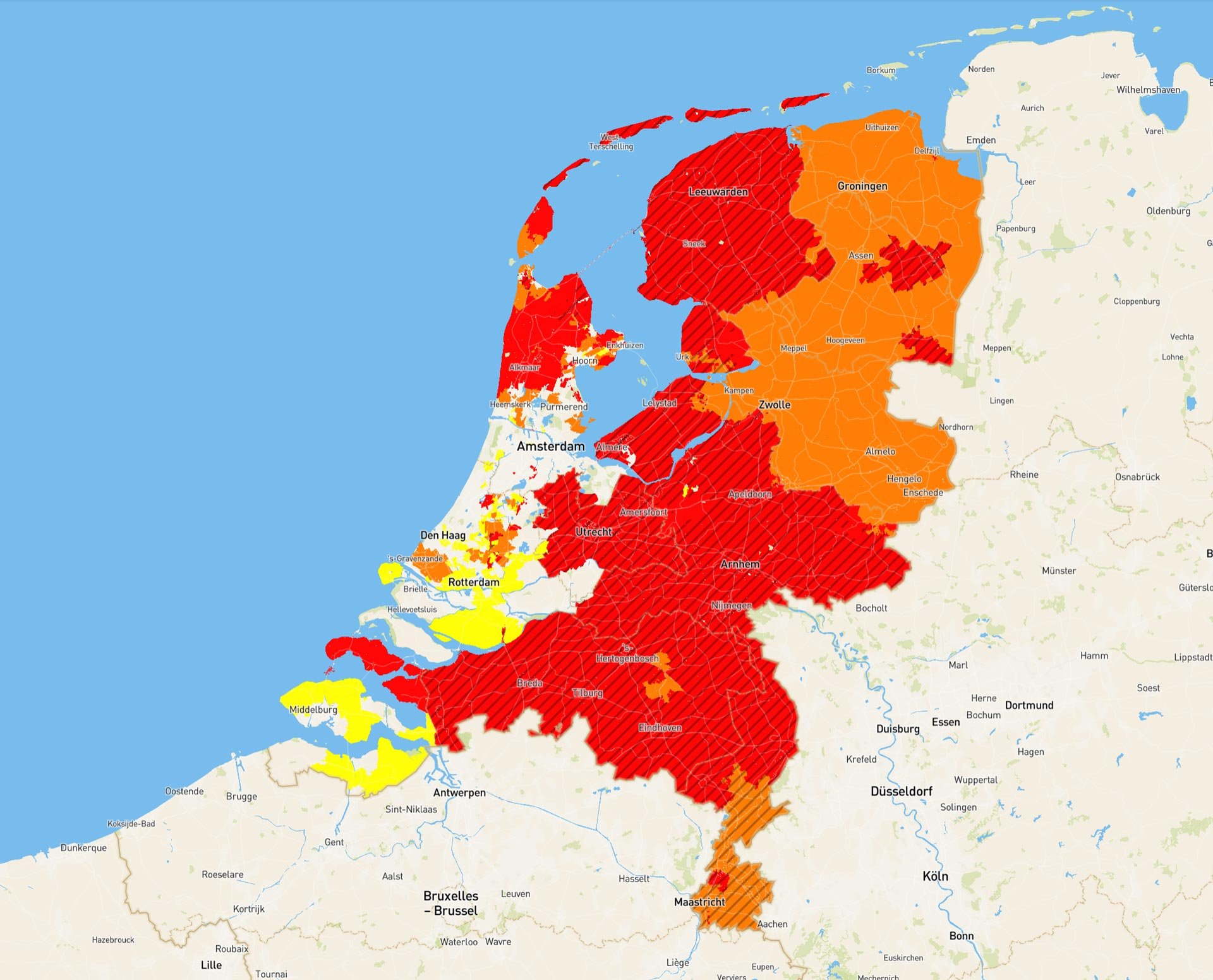Kaart-energie-netcongestie-Nederland-
